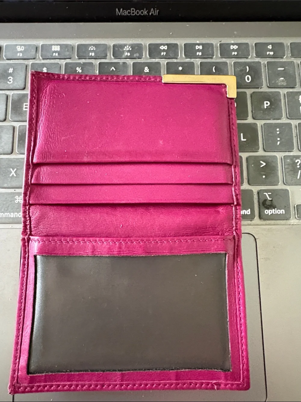 Gucci Plum Embossed GG Leather Card Wallet with Gold Plaque